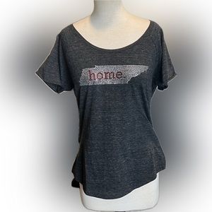 💖5/$25 Dark gray rhinestone Tennessee is Home tee